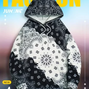 Sweat à Capuche Imprimé Numérique 3D pour Homme - Pull Décontracté & Confortable avec Poche Kangourou, Tissu Extensible, Lavable en Machine