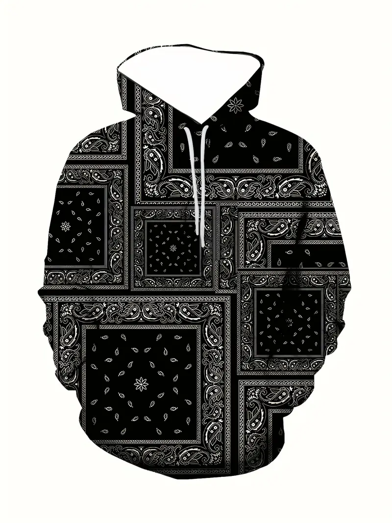 Sweat à Capuche Imprimé 3D pour Homme - Décontracté & Confortable, Pull Extensible avec Poche Kangourou, Lavable en Machine