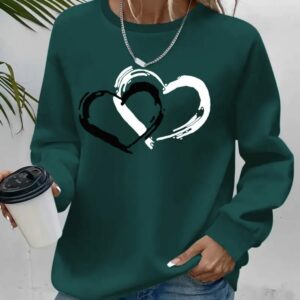 Sweatshirt à motif coeur