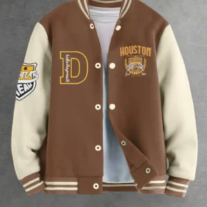 Veste de Baseball Varsity Décontractée pour Garçons - Polyester Confortable, Boutonnage Avant pour Sports Extérieurs Automne/Hiver