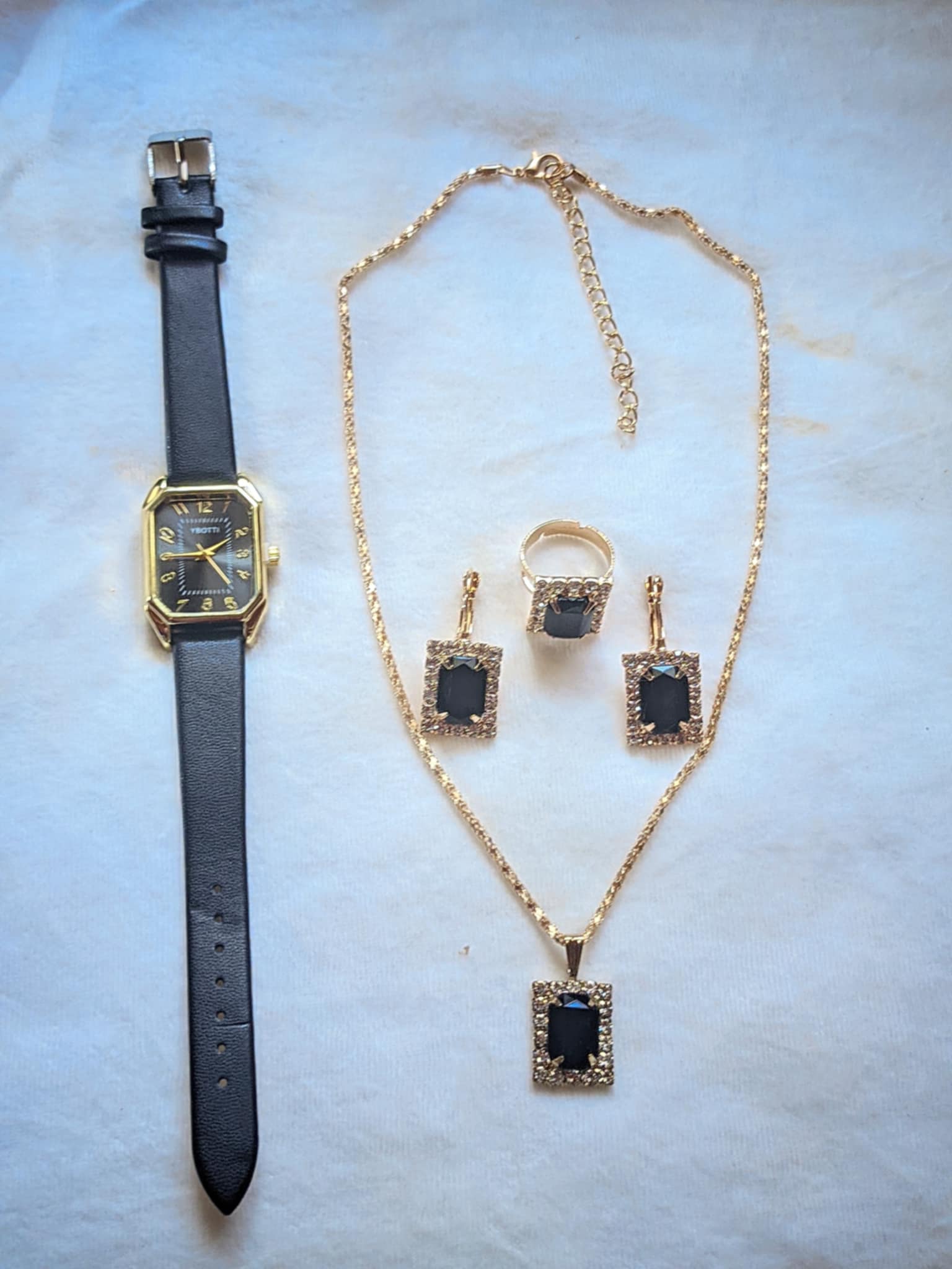 Acier inoxidable - Set - Montre - Collier - Bracelet - boucles d'oreilles - bague – Image 4