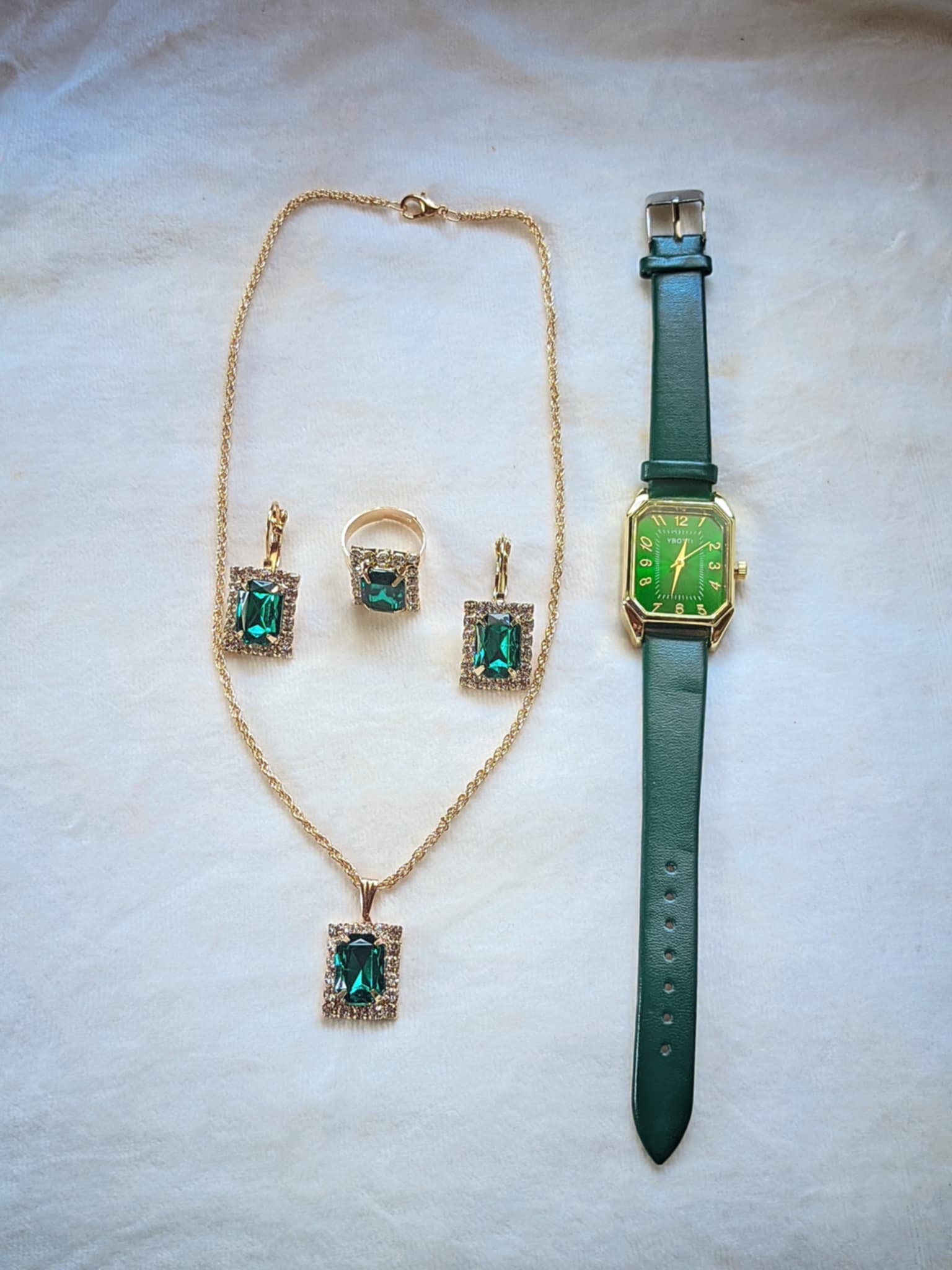 Acier inoxidable - Set - Montre - Collier - Bracelet - boucles d'oreilles - bague – Image 5