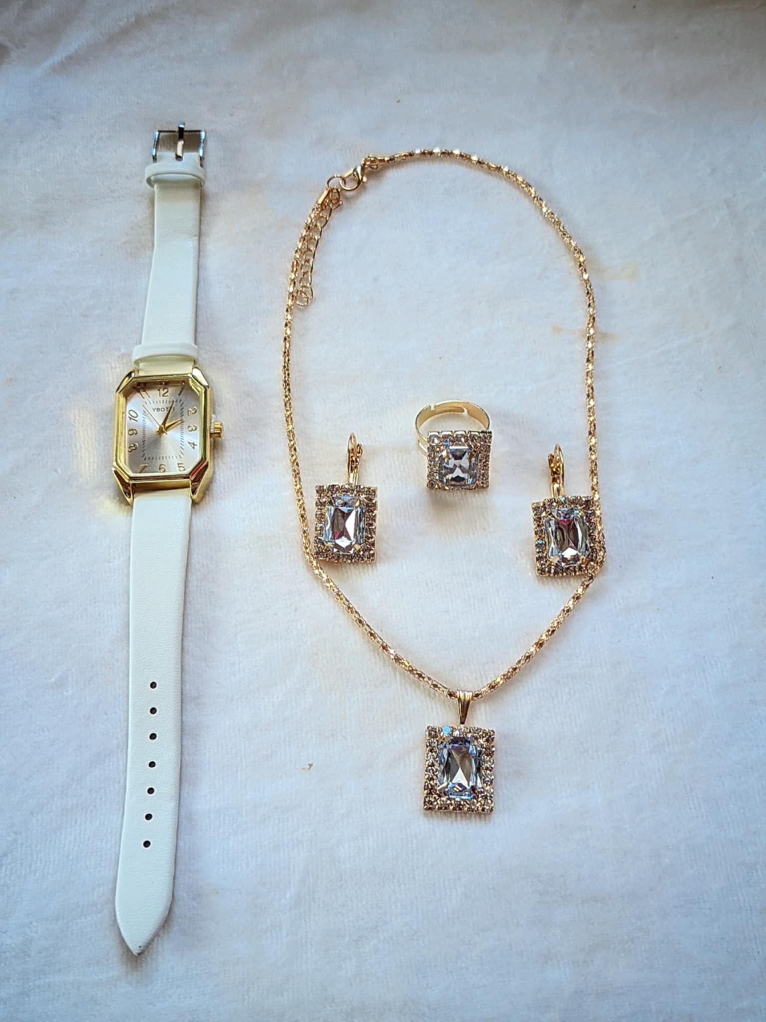 Acier inoxidable - Set - Montre - Collier - Bracelet - boucles d'oreilles - bague – Image 6